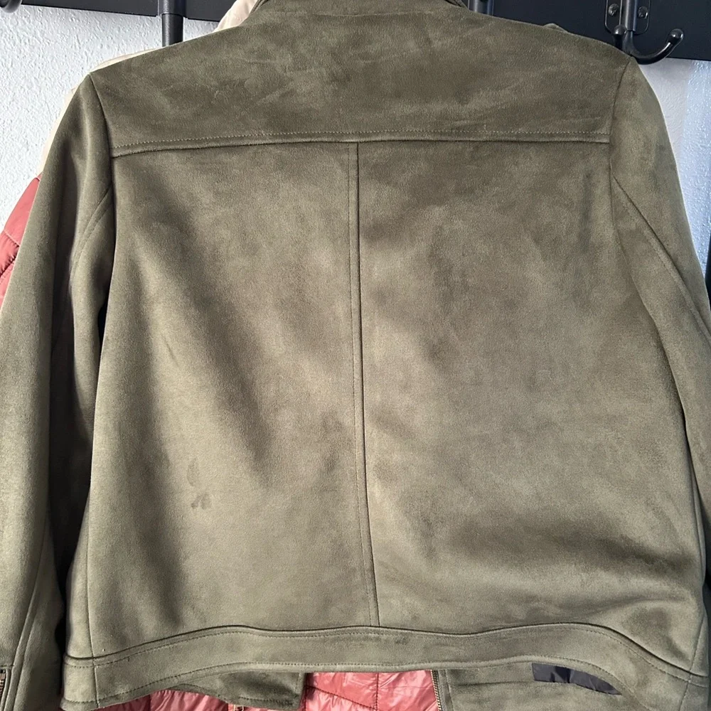 Dark Green Vegan Suede Jacket XS - Picture 3 of 15